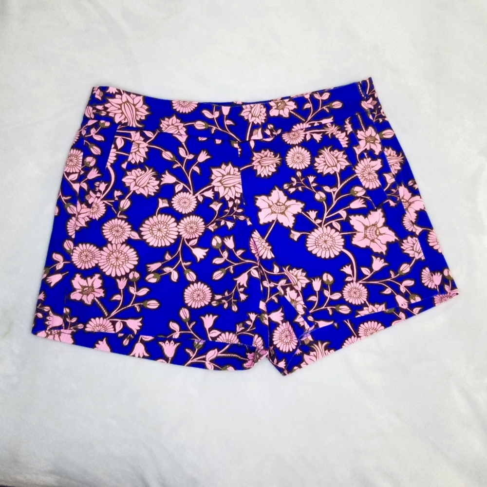 J. Crew Size 6 Royal Blue & Pink Floral Short